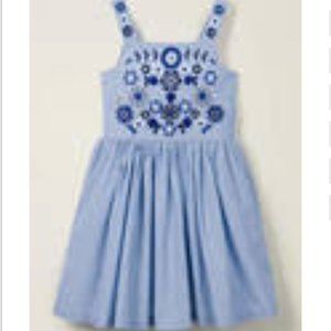 Boden Embroidered Sun Dress – Chambray, size 4-5y